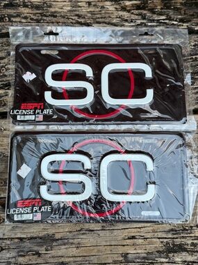 NWT ESPN Sports Center License Plates (Set of 2) Made in USA by American Logo F5